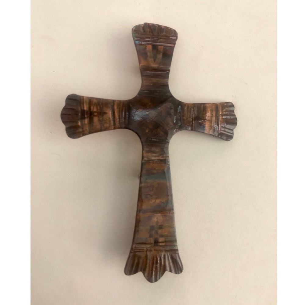 Copper Cross Brooch/Pin - Picture 3 of 5